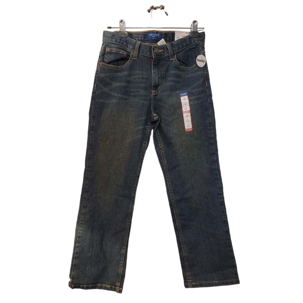 Arizona Jean Co Straight FIT Flex 10 Husky Adjustable Waist Dark Tint 171848